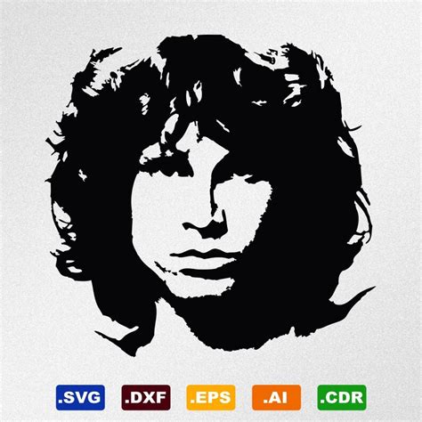Jim Morrison Portrait Svg Dxf Eps Ai Cdr Vector Files For Etsy