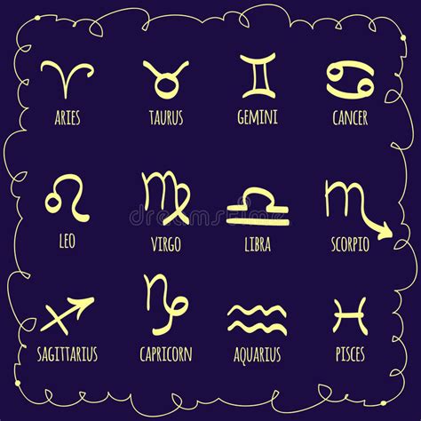 Set Of Astrological Zodiac Symbolshoroscope Signs Stock Vector