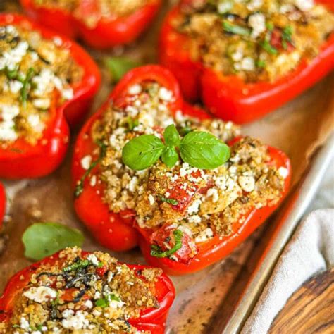 Turkey And Quinoa Stuffed Bell Peppers Without Rice The Heirloom Pantry