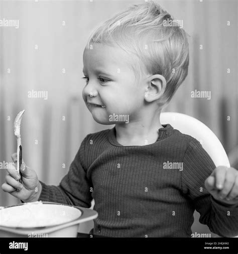 Boy Cute Baby Eating Breakfast Baby Nutrition Eat Healthy Toddler