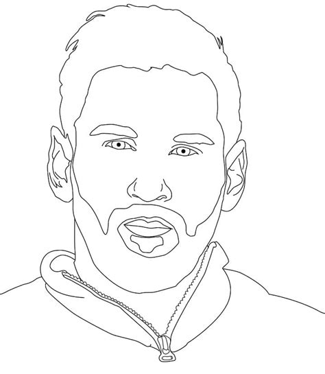 Messi Portrait Colouring Pages Sketch Coloring Page