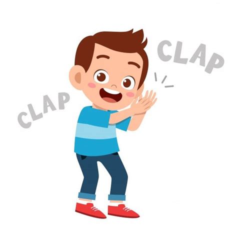 Premium Vector Cute Happy Kid Clap Hand Cheer Smile Happy Kids