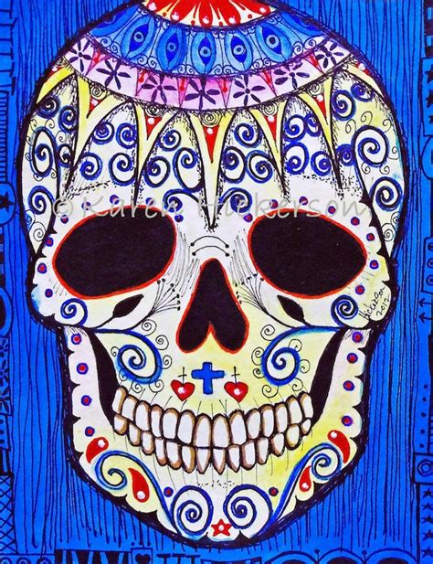 Items Similar To Original Painting Mexican Day Of The Dead Sugar Skull