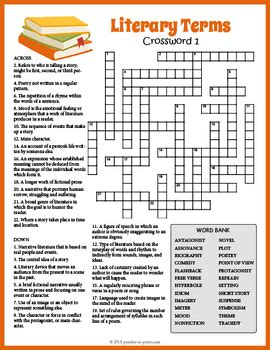 Comparison between two things 8. Literary Terms Crosswords by Puzzles to Print | Teachers ...