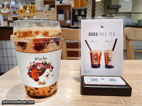 We were at after you dessert café in pattaya a few weeks ago and we spotted the new two boba drinks and we ordered the boba caramel cream tea. After You Dessert Café New Boba Milk Tea Series