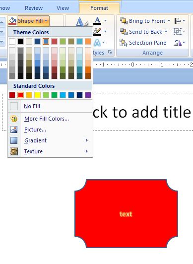 Apply A Color Fill To A Shape Shape Format Wordart Picture Clip Art