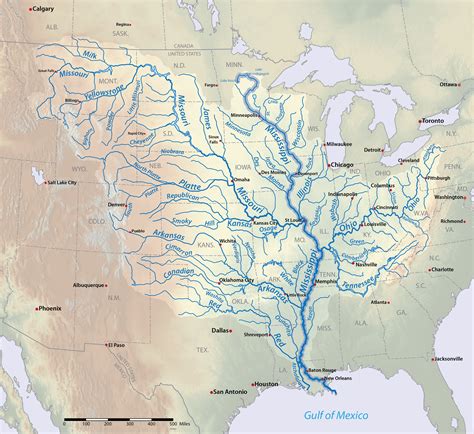 Mississippi River Basin Map R MapPorn