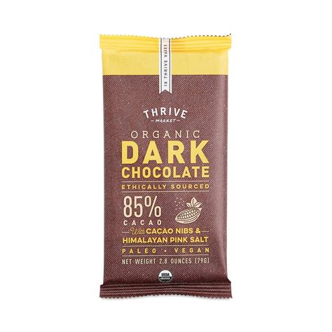 Thrive Market Goods Organic Dark Chocolate 85 With Cacao Nibs