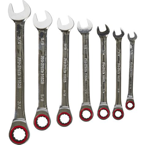 Pro Grade Xl Sae Ratcheting Combination Wrench Set 7 Pc By Pro Grade