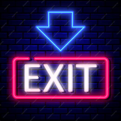 Premium Vector Exit Sign Neon Style