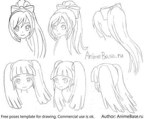 Ponytails Hairstyle Reference Anime Base Anime Poses Reference