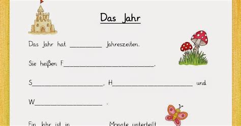 Vergangene, aktuelle und zukünftige kalender mit feiertagen und ferien der einzelnen bundesländer. reif für die ferien, grundschule, sachunterricht, sachkunde, jahreszeiten, das jahr lückentext ...