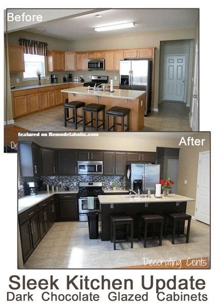 Dark Staining Kitchen Cabinets Before And After Anipinan Kitchen