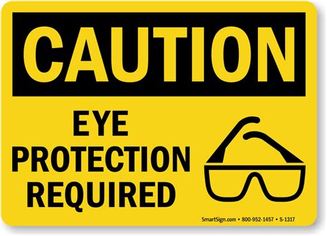 Eye Protection Required Sign Black On Yellow Sku S 1317