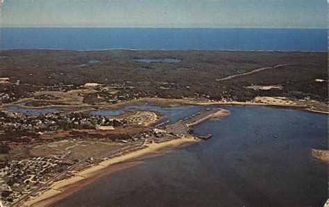 Aerial View Of Harbor Cape Cod Wellfleet Ma Postcard