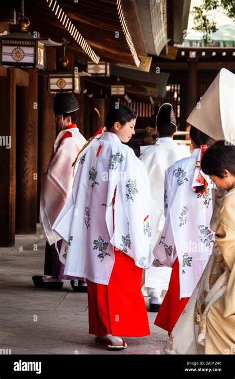 Traditional Clothing For A Japanese Shinto Wedding At Meiji Shinto