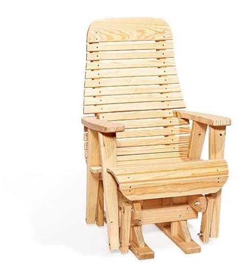 Amish Pine Single Easy Glider Chair Amish Outdoor Gliders 48946