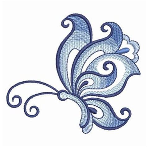 White Blue Butterfly Embroidery Designs Machine Embroidery Designs At EmbroideryDesigns Com