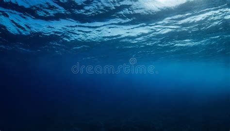 Dark Blue Ocean Surface Seen From Underwater Stock Image Image Of