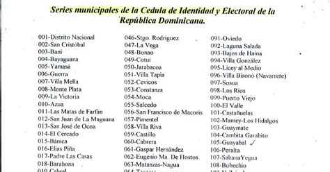 Losarchivosgenealogicosdeysidro Cedulas Dominicanas Series Municipales