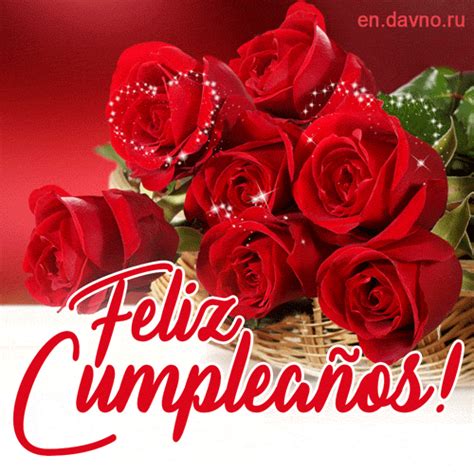 Feliz Cumpleaños Rosas Rojas  Animados