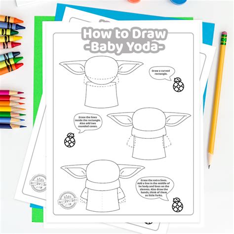 How To Draw Baby Yoda Easy Printable Lesson For Kids Kids Activities Blog