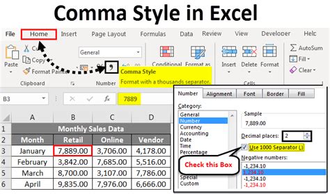 Xcel Worksheet Numbers Comma