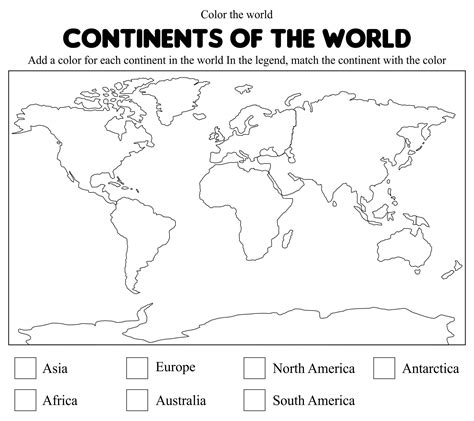 World Map Worksheet Printable Printablee