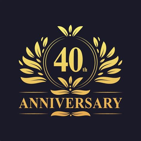 40th Anniversary Design Luxurious Golden Color 40 Years Anniversary