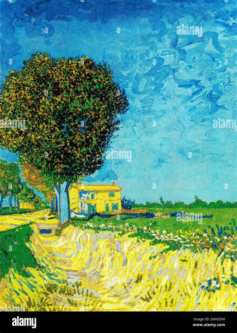 Vincent Van Goghs Avenue At Arles With Houses 1888 Famous Landscape