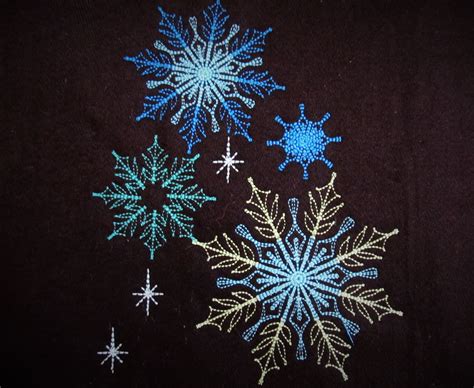 Lacy Soft Delicate Snowflakes Snowflake Frozen Embroidery Curly