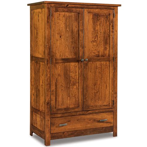 Flush Mission Amish Wardrobe Armoire Solid Wood Cabinfield