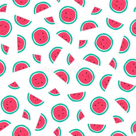 Seamless Pattern Of Watermelon Stock Vector Illustration Of Wallpaper