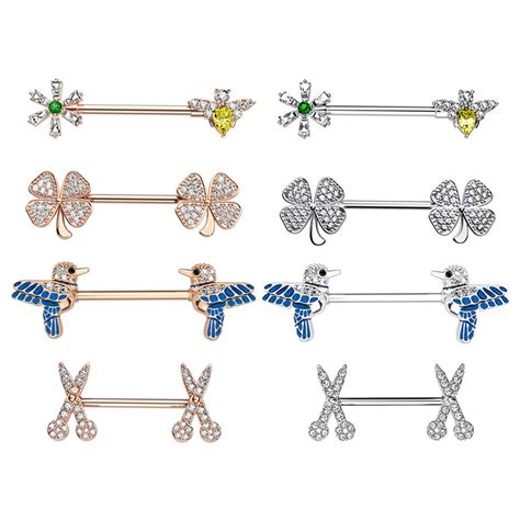 1pair Zircon Nipple Ring Piercing Barbell Stainless Steel Nipple Cover Bar Shield For Women Sexy