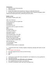 Submitted 11 months ago by ehabib26. mother_to_son - Instructions 1 Read the poem 2 Answer the ...