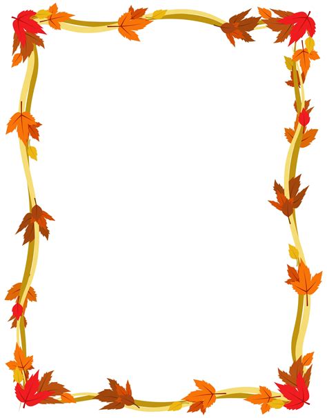 Fall Leaf Borders 10 Free Pdf Printables Printablee