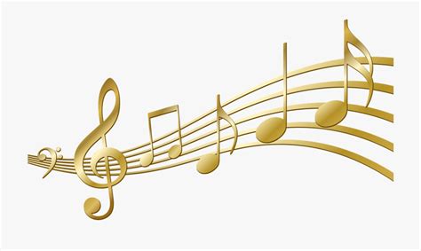Scores Staff Treble Clef Clipart Png Download Gold Music Notes Png