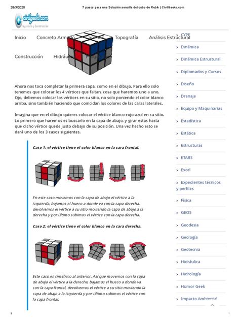 7 Pasos Para Una Solución Sencilla Del Cubo De Rubik 1 003 Pdf
