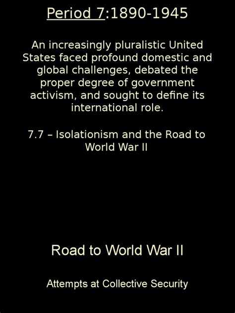 Power 7 Isolationism And The Road To World War Ii World War Ii Nazi