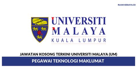Untuk pengetahuan semua, iklan kerja kosong ini hanya valid atau sah pada tarikh yang dipaparkan. Jawatan Kosong Terkini Universiti Malaya (UM) ~ Pegawai ...