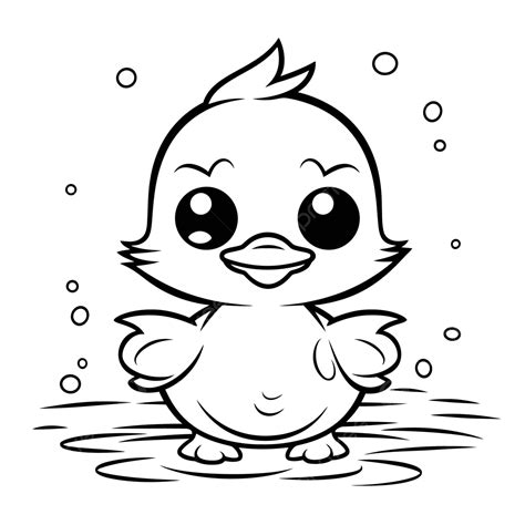 Small Cute Duck Coloring Pages Outline Sketch Drawing Vector Cute Duck