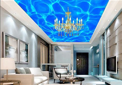 Water Wave 3d Ceiling Design Ceiling Murals Wallpaper Living Room