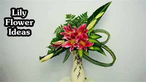 How To Do Simple Lily Flower Arrangementflower Design Eps 162 Youtube