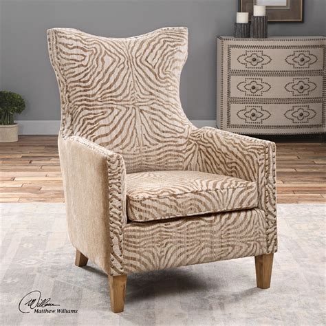 Uttermost kiango animal pattern armchair by uttermost. Exotic Animal Print High Back Armchair Seating Chair ...