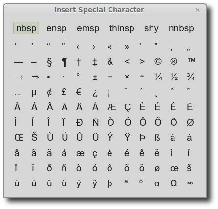 Special characters - ManyRoads