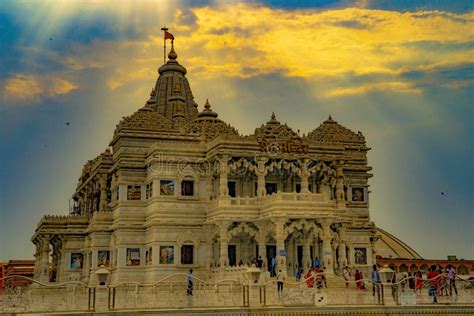Prem Mandir Vrindavan Lit The Temple Of Divine Love Editorial Photo