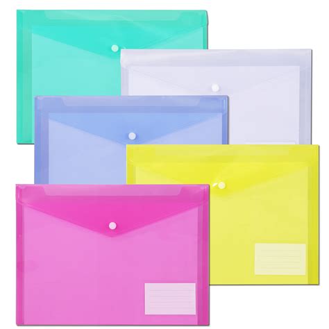 Buy File Foldersplastic Envelope Folder With Snap Closureus Letter A4 Size Poly Envelopes With