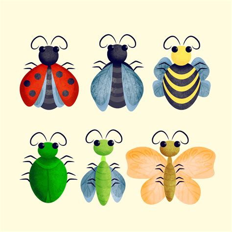 Vector Cute Insects Illustration Vector Art At Vecteezy