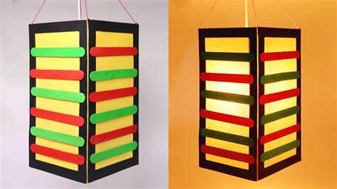 How To Make Popsicle Stick Lantern Lamp Diy Decoration Ideas Ice
