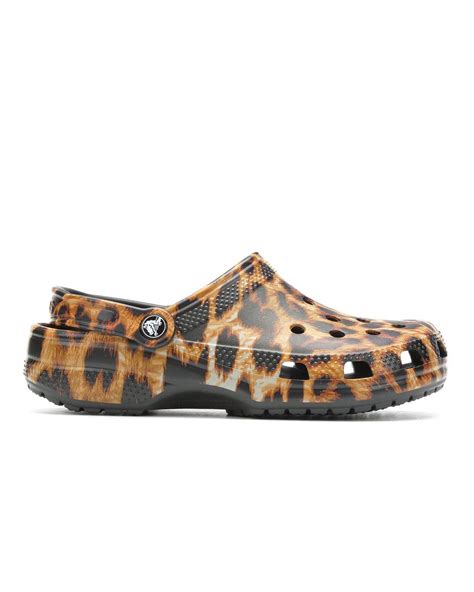 Crocs Classic Animal Print Shoe In Leopard Brown Lyst